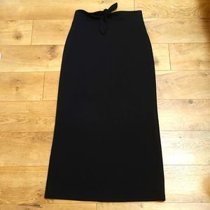 & Other Stories midi pencil skirt front tie back slit S